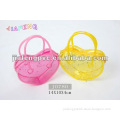Cute heart shape PVC bag with tube handle and zipper for candy/cookie packing
